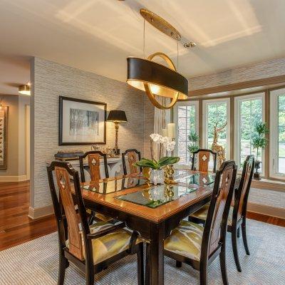 formal dining room next to entry