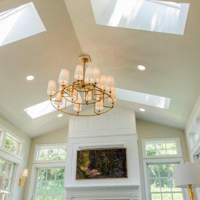 Detail of skylights in family room vaulted ceiling Wilcox Architecture, Cincinnati