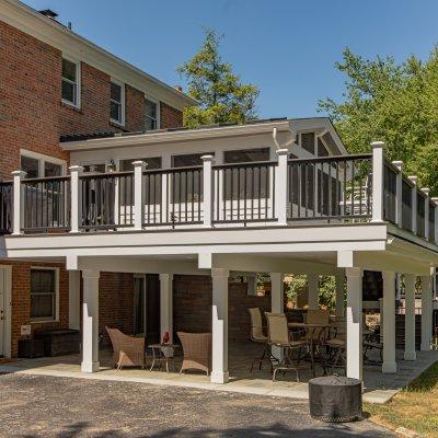 screened porch, deck and covered patio