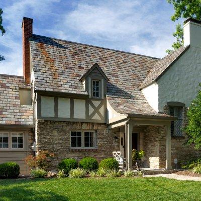 covered front porch addition Hyde Park Tudor residential architect 