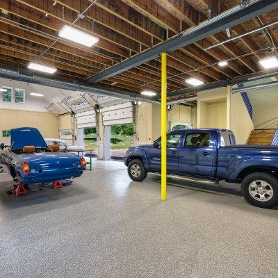 9-car garage interior