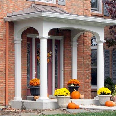 Covered front porch detail  