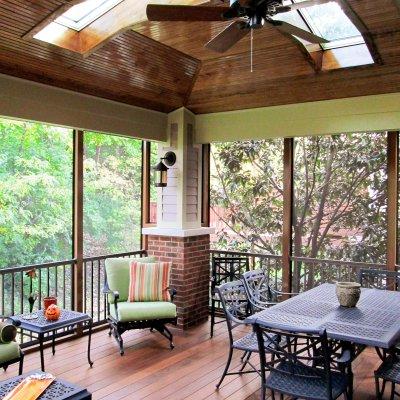 Screened porch sky lights